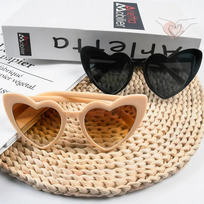 Gafas De Corazon Negras (x10)