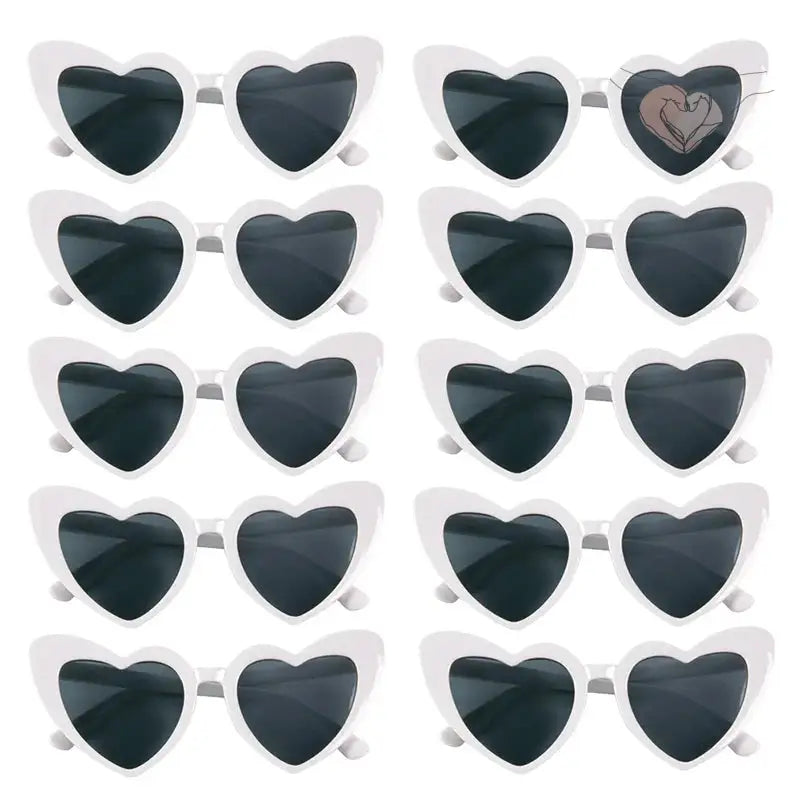 Gafas De Corazon Blancas (x10)