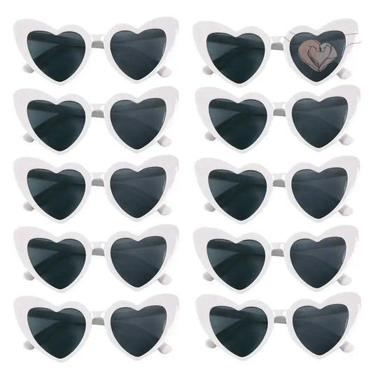 Gafas De Corazon Blancas (x10)