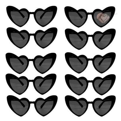 Gafas De Corazon Negras (x10)