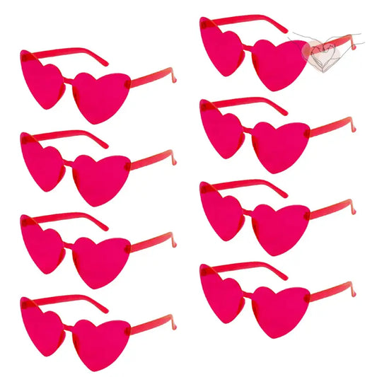 Gafas De Corazon Rojas (x8)