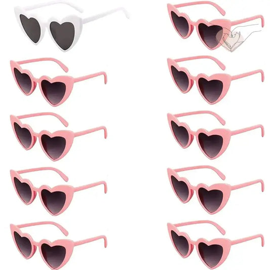 Gafas De Corazon Rosas (x10)